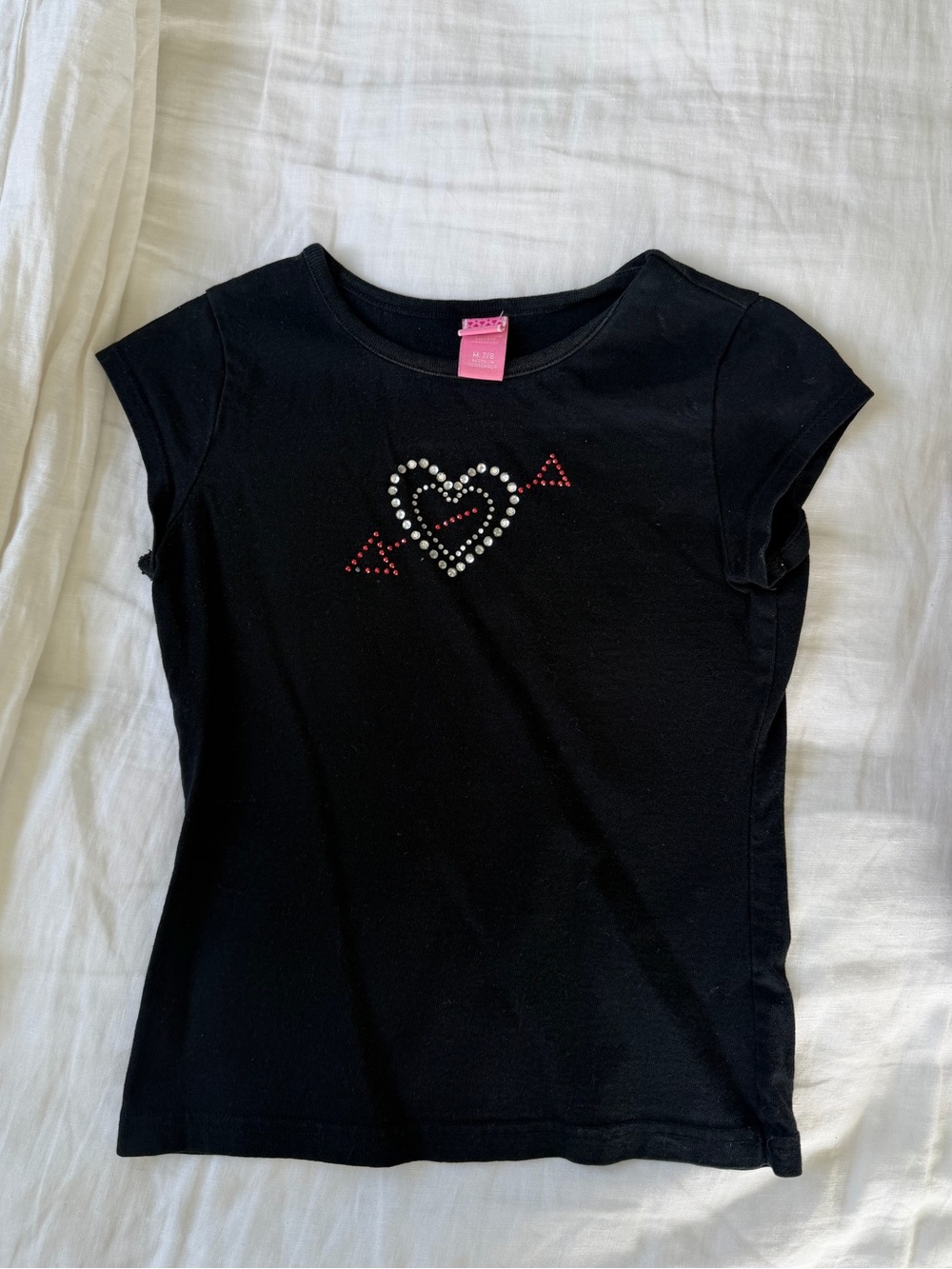 Rhinestone heart baby tee